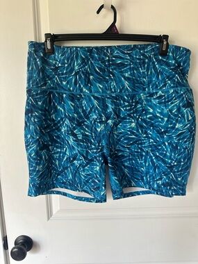 2x MTA Teal & Blue Patterned Women's Bike Shorts